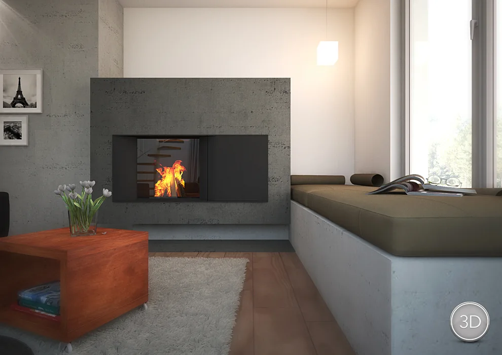 Reduzierte Kaminarchitektur – Ofengestalter PRO